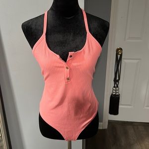 🪸VICTORIA’S SECRET SPORT bright coral bodysuit
